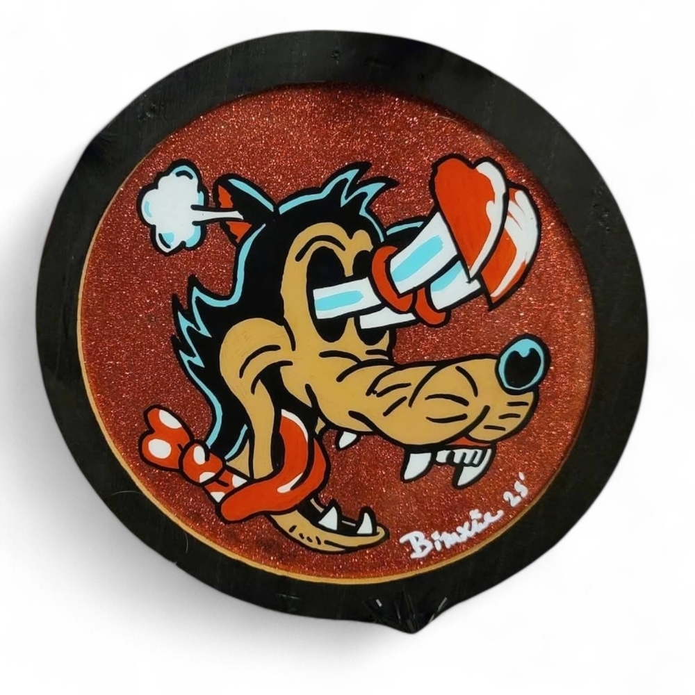 Playful Canine Wall Art in Red and Black